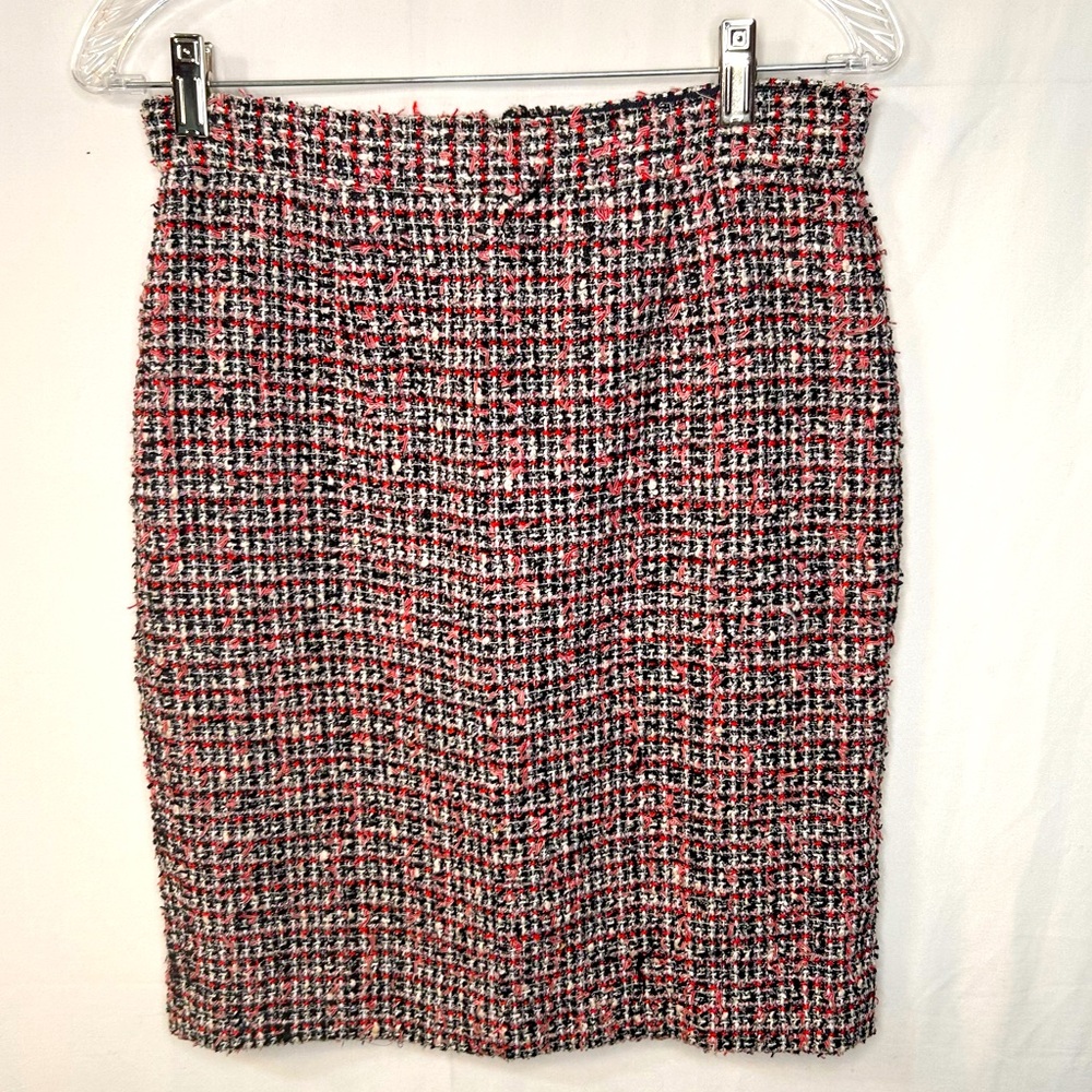 J.Crew Collection Factory Pencil Plaid Mini Tinsel Tweed Skirt multicolored SZ 4